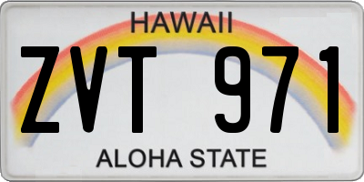 HI license plate ZVT971