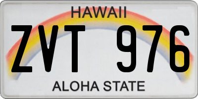 HI license plate ZVT976