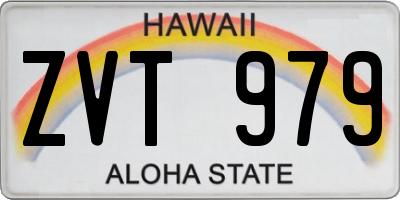 HI license plate ZVT979