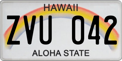 HI license plate ZVU042