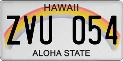 HI license plate ZVU054
