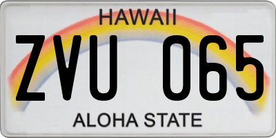HI license plate ZVU065