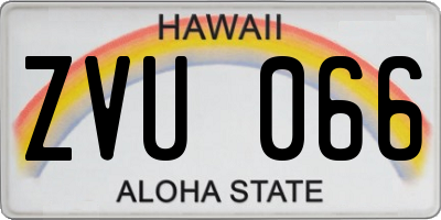 HI license plate ZVU066
