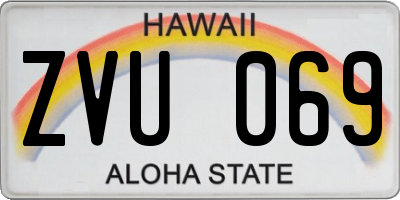 HI license plate ZVU069