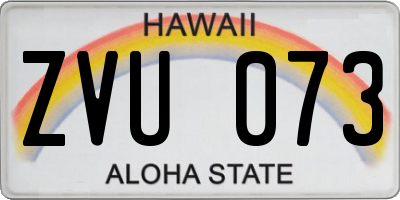HI license plate ZVU073