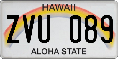 HI license plate ZVU089