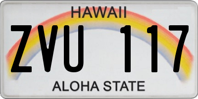 HI license plate ZVU117