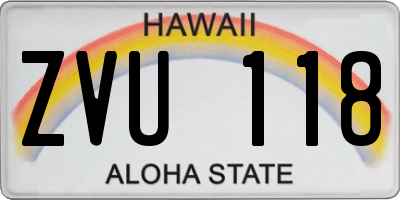 HI license plate ZVU118