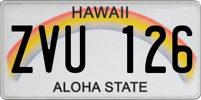 HI license plate ZVU126