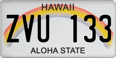 HI license plate ZVU133