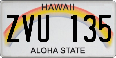HI license plate ZVU135