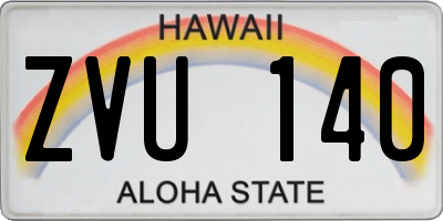 HI license plate ZVU140