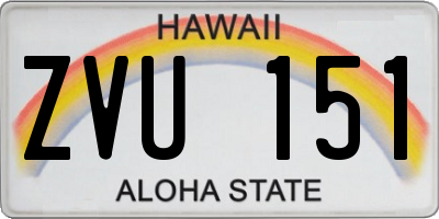 HI license plate ZVU151