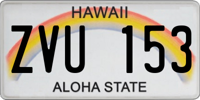 HI license plate ZVU153