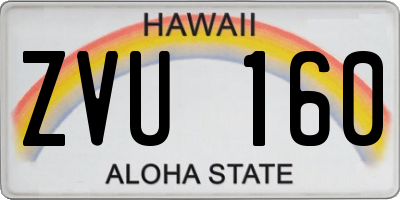 HI license plate ZVU160