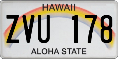 HI license plate ZVU178