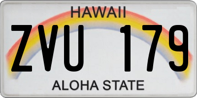 HI license plate ZVU179