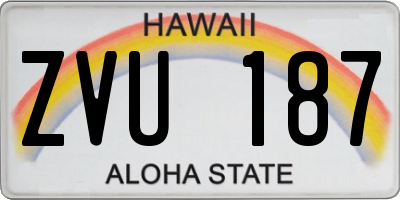 HI license plate ZVU187