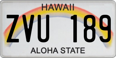 HI license plate ZVU189