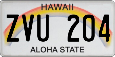 HI license plate ZVU204