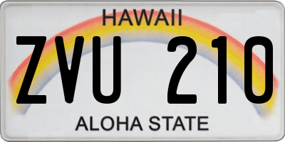 HI license plate ZVU210