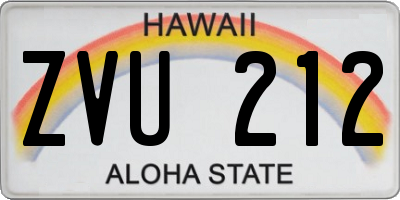 HI license plate ZVU212