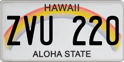 HI license plate ZVU220