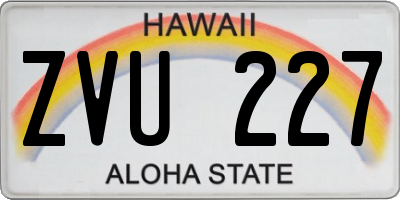 HI license plate ZVU227