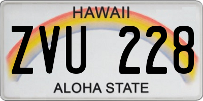 HI license plate ZVU228
