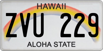 HI license plate ZVU229