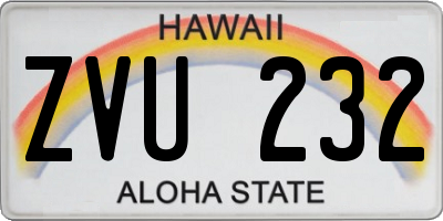 HI license plate ZVU232