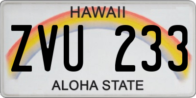HI license plate ZVU233