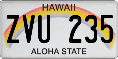 HI license plate ZVU235