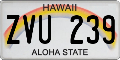 HI license plate ZVU239