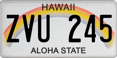 HI license plate ZVU245