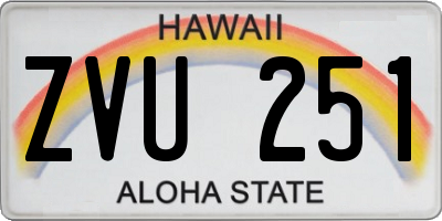 HI license plate ZVU251