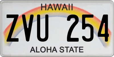 HI license plate ZVU254