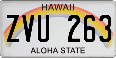 HI license plate ZVU263