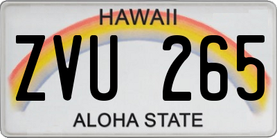 HI license plate ZVU265
