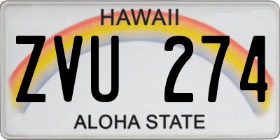HI license plate ZVU274