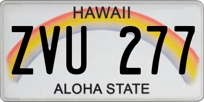HI license plate ZVU277