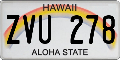 HI license plate ZVU278