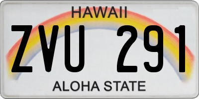 HI license plate ZVU291