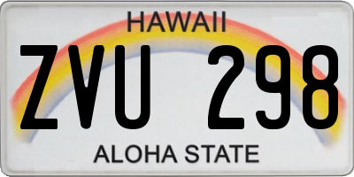 HI license plate ZVU298