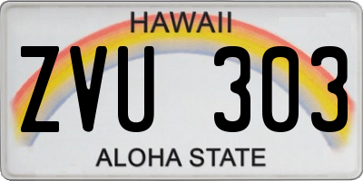 HI license plate ZVU303