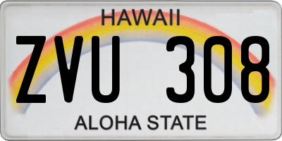 HI license plate ZVU308