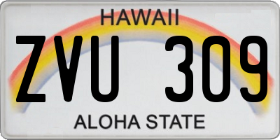 HI license plate ZVU309