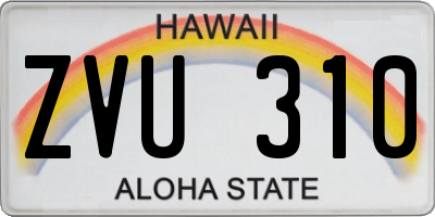 HI license plate ZVU310