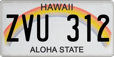 HI license plate ZVU312