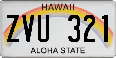HI license plate ZVU321